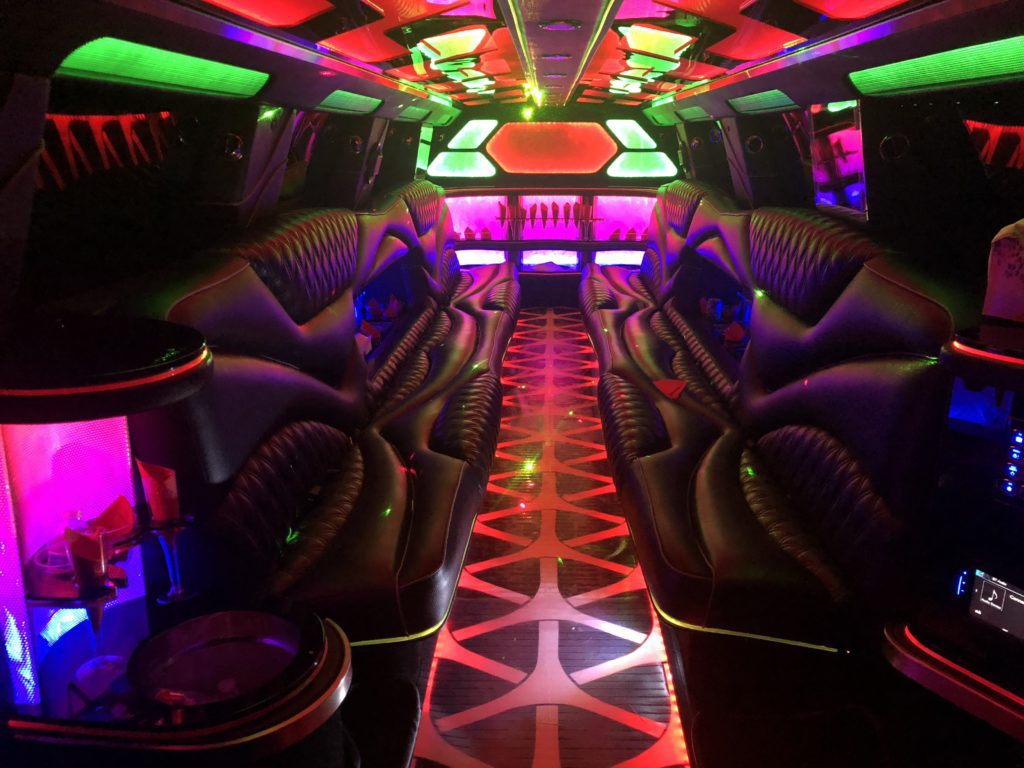 Interior of Escalade Limo Stretch SUV